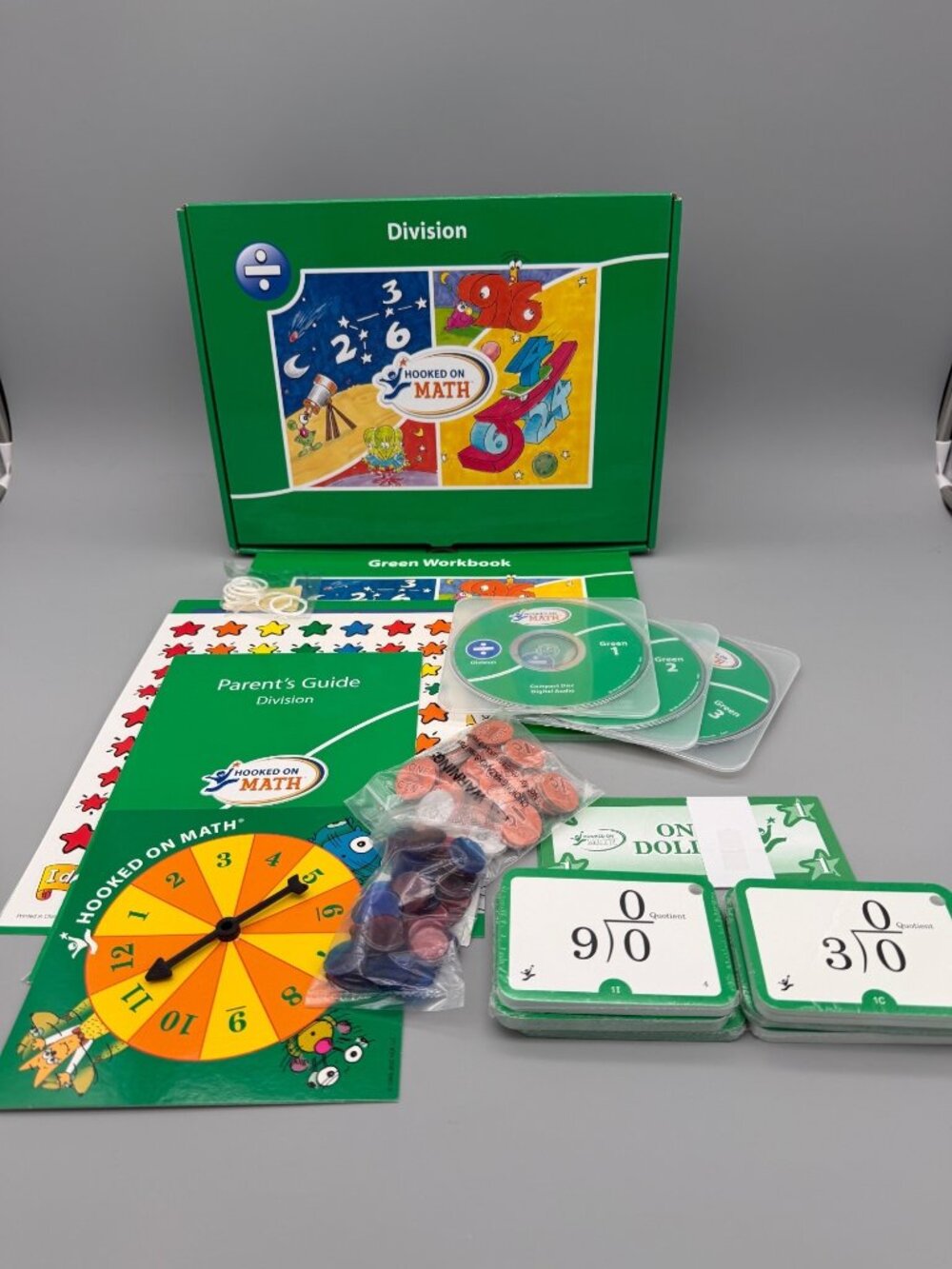 Hooked On Math Division Learning Kit With Workbook Flashcards, CDs, Workbook